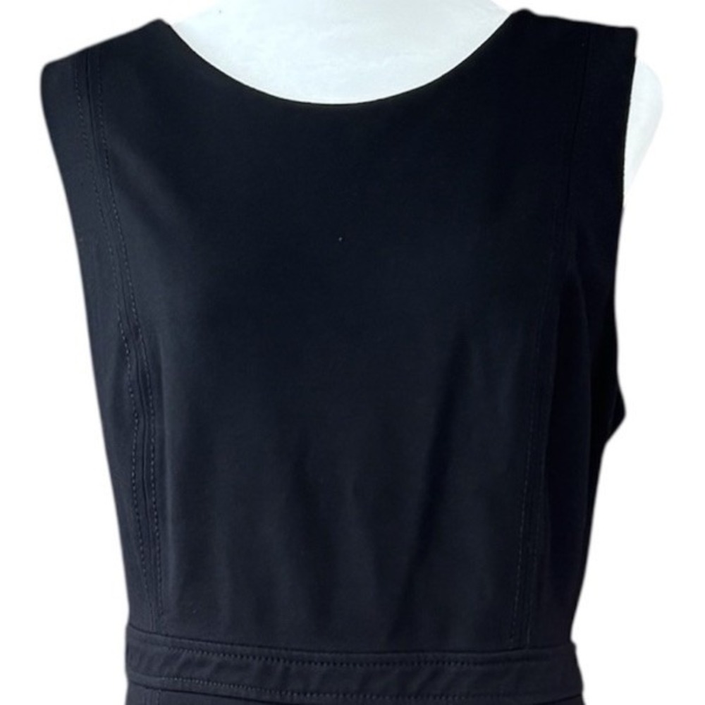 Talbots Black Cocktail Sheath Dress Womens 12 Sleeveless Classic Timeless Office - Picture 2 of 11